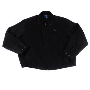 Ralph Lauren Vintage Mens Black Full Zip Classic Harrington Jacket Size Men's XL